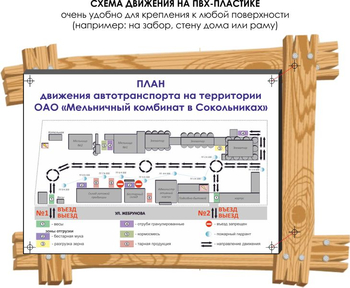 Схема движения (тип c, 1х1 метр, пластик) - Охрана труда на строительных площадках - Схемы движения - vektorb.ru