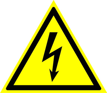 W08 внимание! опасность поражения электрическим током (пленка, сторона 200 мм) - Знаки безопасности - Предупреждающие знаки - vektorb.ru
